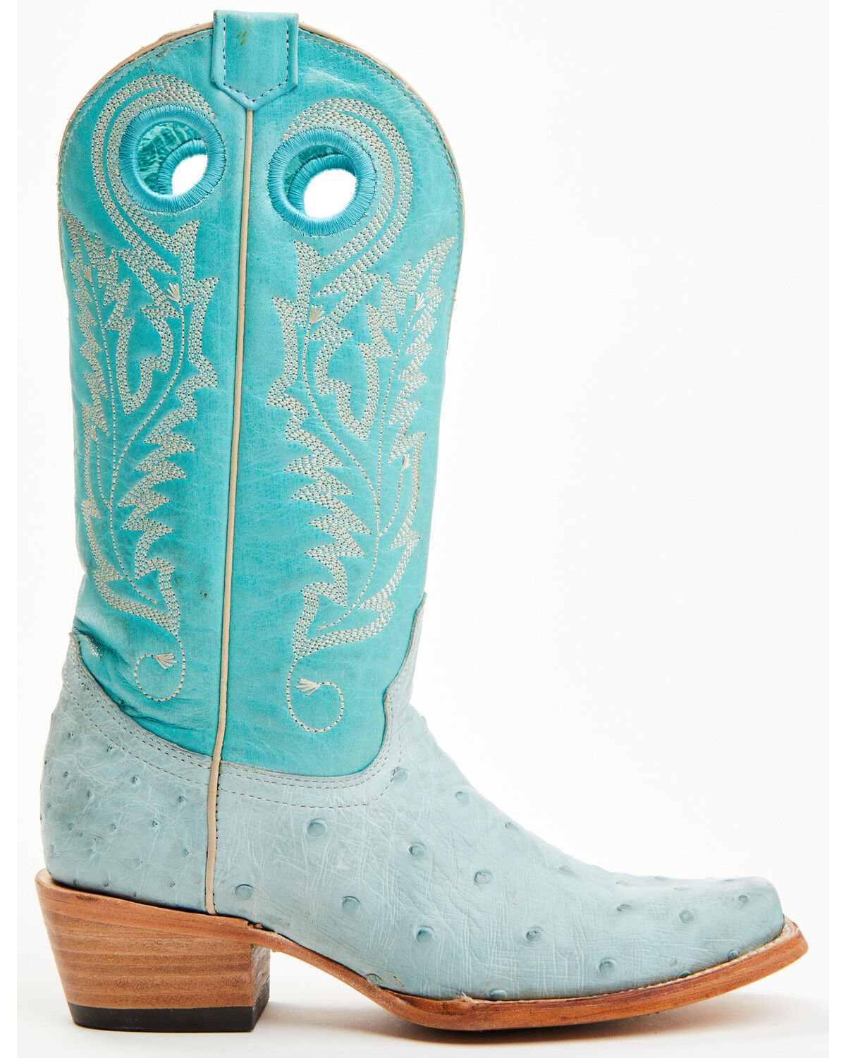 Image #2 - Corral Women's Exotic Ostrich Western Boots - Square Toe, Blue, hi-res