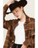 Image #7 - Panhandle Women's Plaid Print Knit Sweater Coat, Dark Brown, hi-res