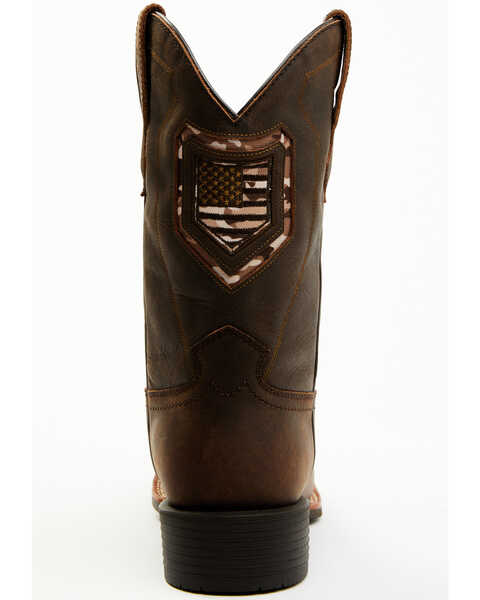 Image #5 - RANK 45® Men's Chief Western Performance Boots - Broad Square Toe, Brown, hi-res