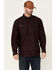 Image #1 - Hawx Men's FR Check Plaid Print Long Sleeve Button-Down Work Shirt , Wine, hi-res