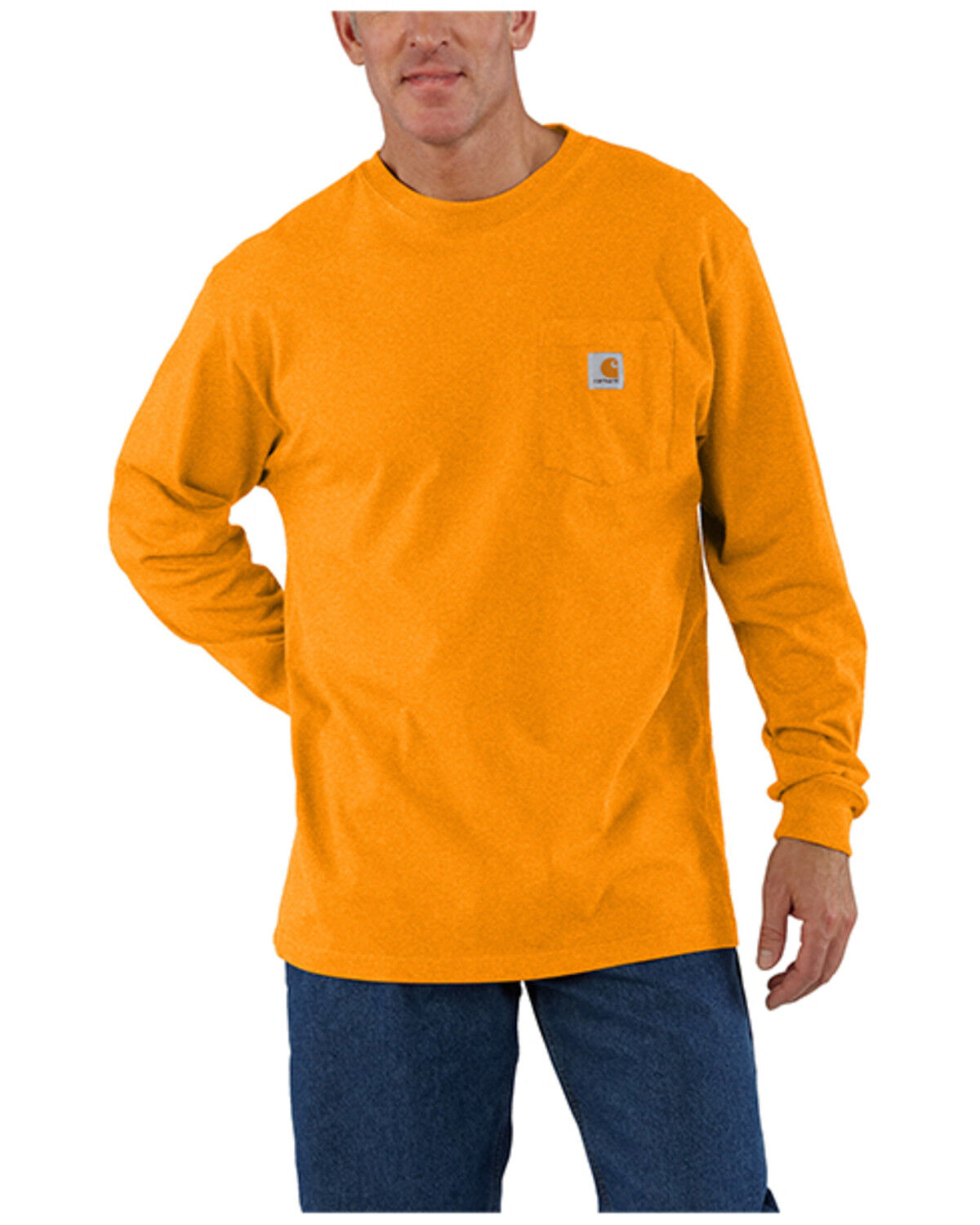 Image #1 - Carhartt Men's Loose Fit Heavyweight Long Sleeve Pocket T-Shirt, Rust, hi-res