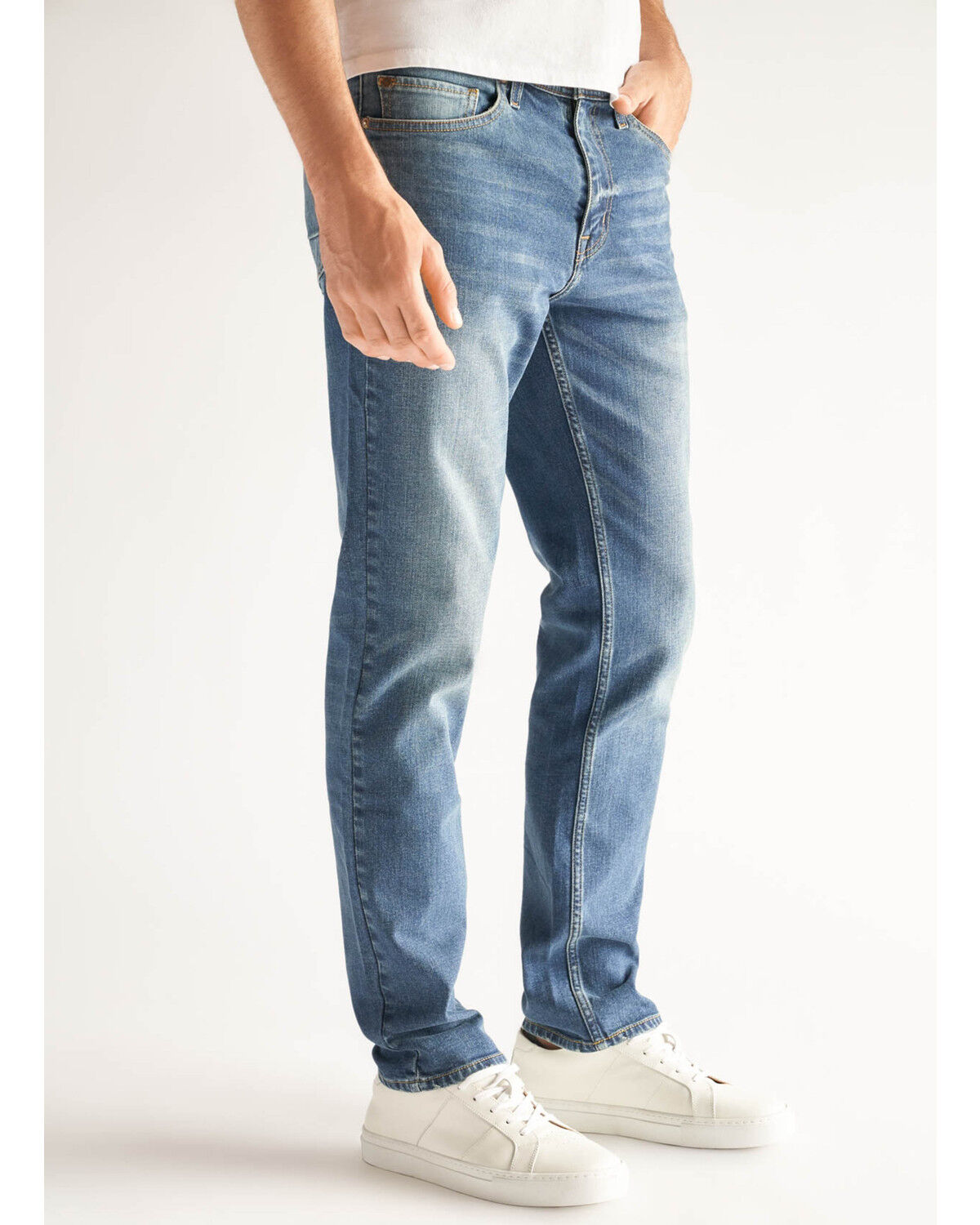Image #4 - DEVIL-DOG Dungarees Men's Ash Core Light Wash Slim Straight Stretch Denim, Light Wash, hi-res