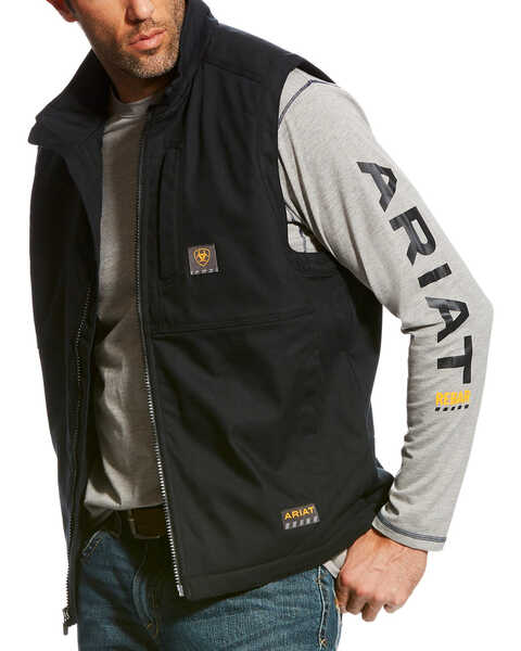 Image #1 - Ariat Men's Rebar DuraCanvas Work Vest, Black, hi-res