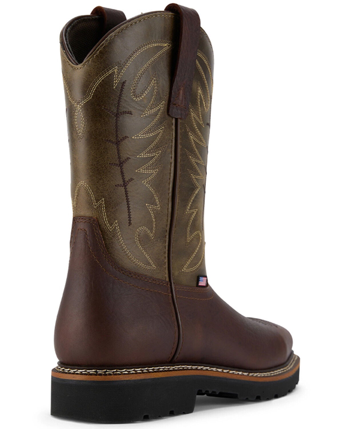 Image #5 - US Boot Men's Waterproof Pull-On Work Boots - Steel Toe, Brown, hi-res