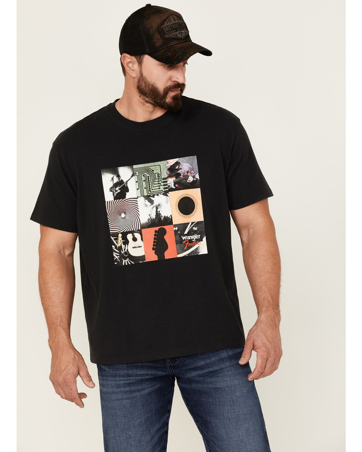 Image #1 - Wrangler X Fender Men's Archives Vintage Graphic T-Shirt, Black, hi-res