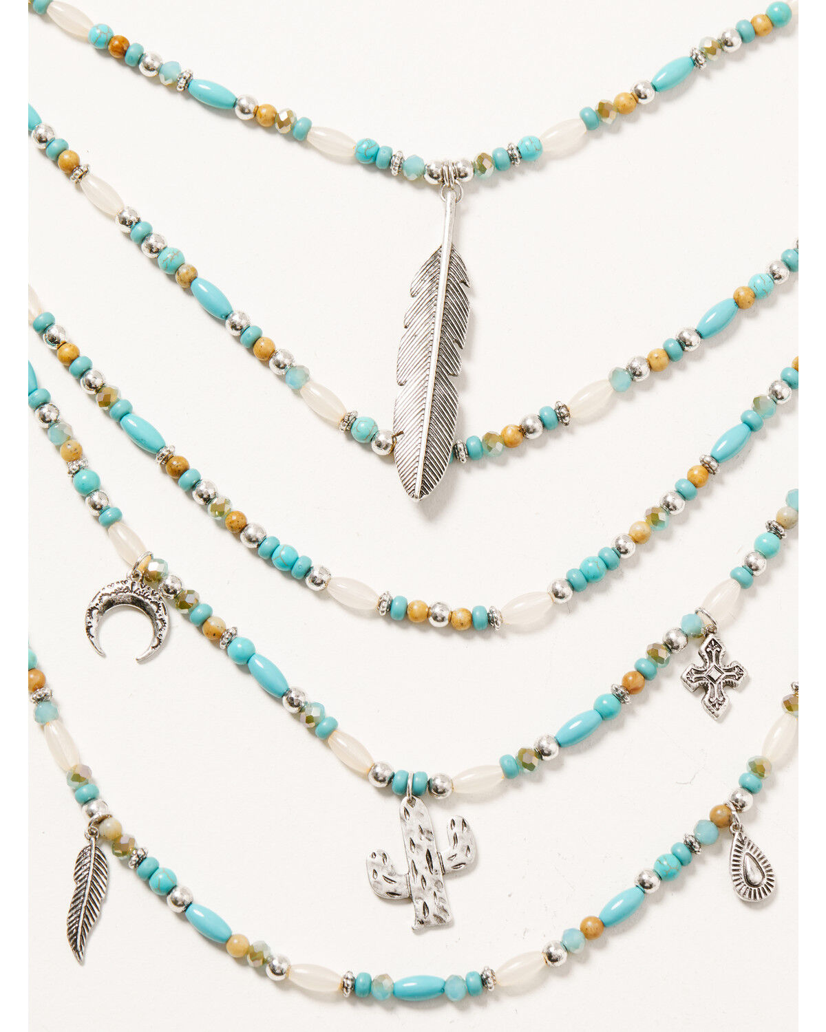 Image #2 - Shyanne Women's Whimsical Bloom Multi Layer Bead Necklace, Silver, hi-res