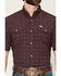 Image #3 - Ferrell Men's Fletcher Medallion Print Short Sleeve Snap Stretch Western Shirt, Burgundy, hi-res