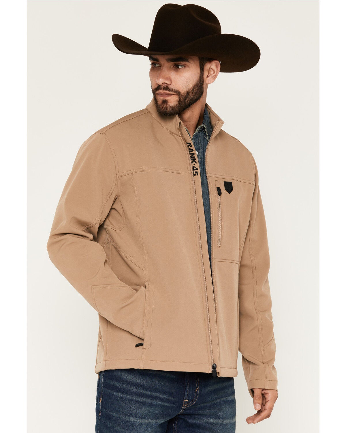 Image #2 - RANK 45&reg; Men's Richwood Softshell Jacket - Big, Khaki, hi-res
