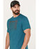 Image #2 - Brothers and Sons Men's Gradient Arrows Logo Graphic T-Shirt , Teal, hi-res