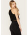 Image #4 - Vocal Women's Faux Suede Eyelet Halter Crop Top, Black, hi-res
