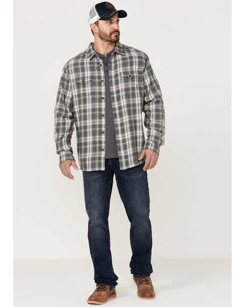 Image #2 - Brothers and Sons Men's Plaid Long Sleeve Button-Down Western Shirt , Charcoal, hi-res