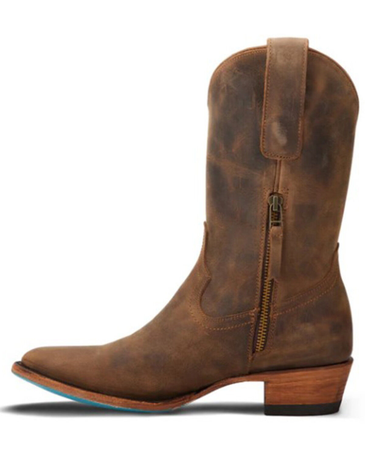 Image #3 - Lane Women's Plain Jane Midi Western Boots - Round Toe, Caramel, hi-res