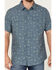 Image #3 - Brothers and Sons Men's Conversational Print Short Sleeve Button-Down Western Shirt , Indigo, hi-res