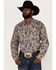Image #1 - Ariat Men's Hart Retro Tropical Print Long Sleeve Snap Western Shirt, Tan, hi-res