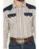 Image #3 - Panhandle Men's Southwestern Striped Long Sleeve Snap Western Shirt, Natural, hi-res