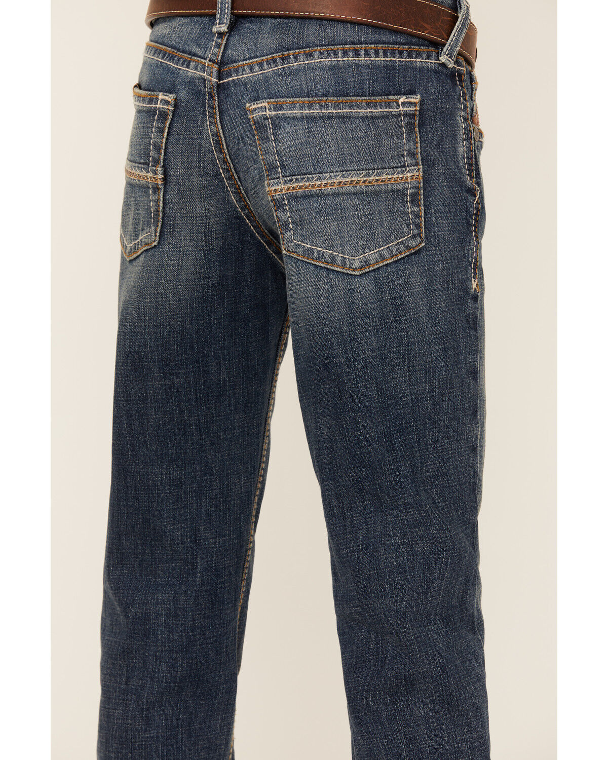 Image #4 - Ariat Boys' B4 Relaxed Bootcut Stretch Denim Jeans, Blue, hi-res