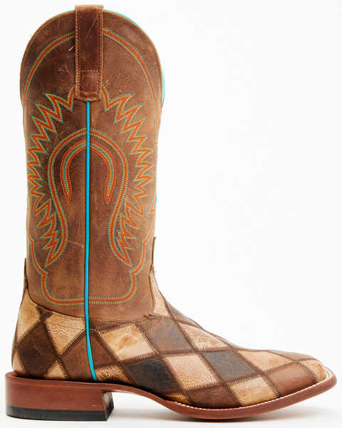 Image #2 - Horse Power Men's Patchwork Western Boots - Square Toe, Brown, hi-res