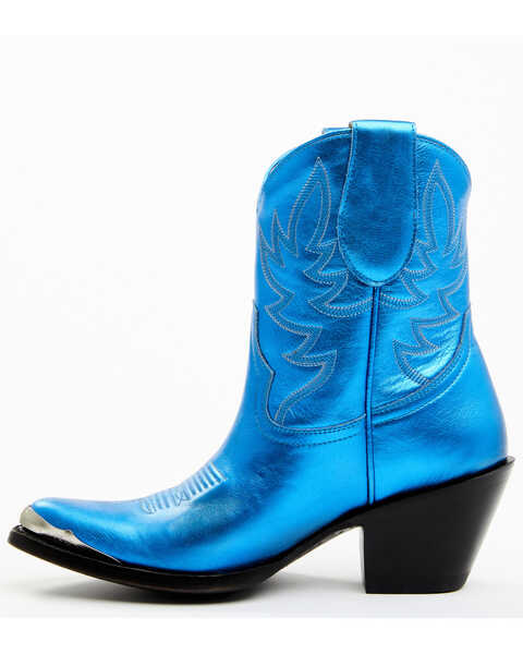 Image #3 - Idyllwind Women's Wheels Metallic Leather Booties - Pointed Toe, Royal Blue, hi-res