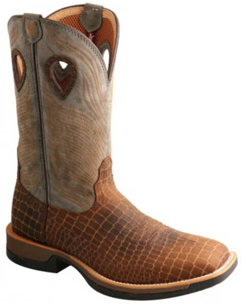 Twisted X Men's Tech X Western Boots - Broad Square Toe, Brown, hi-res