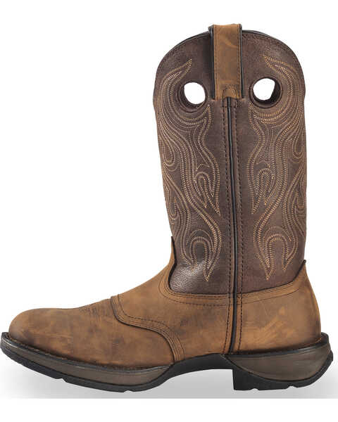 Image #9 - Durango Rebel Men's Saddle Western Boots - Round Toe, Bark, hi-res