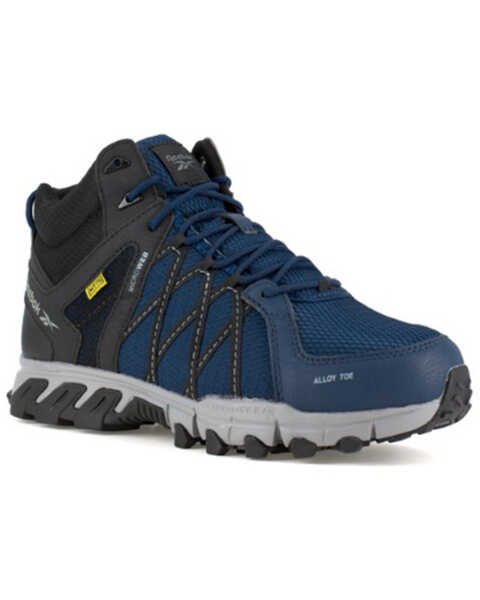 Image #1 - Reebok Men's Trailgrip Hiker Work Shoes - Alloy Toe, Black/blue, hi-res