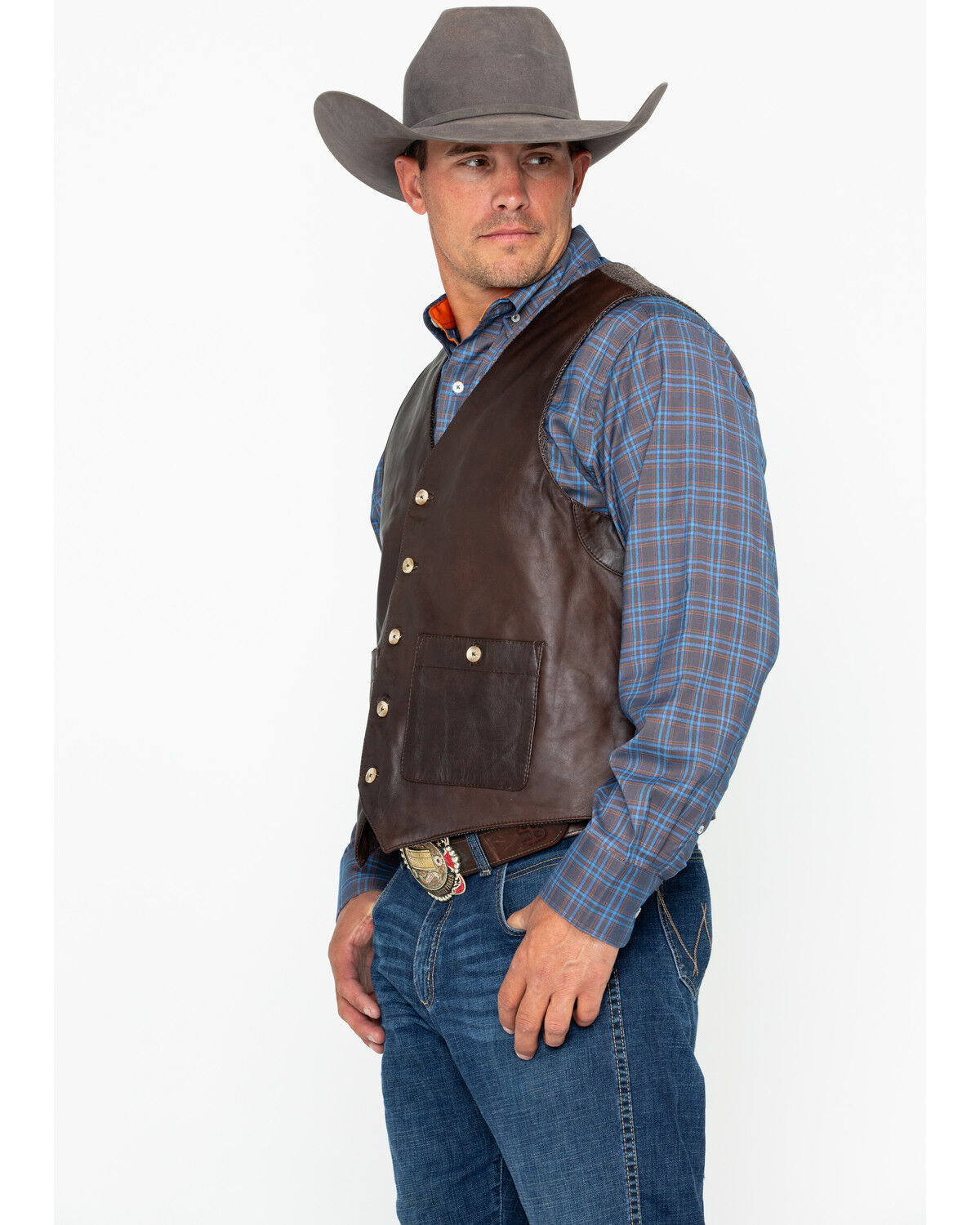 Image #3 - Outback Trading Co. Men's Wynard Button Pocket Vest, Brown, hi-res