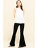 Rock & Roll Denim Women's Ivory Floral Embroidered Halter Top, Ivory, hi-res