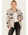 Image #1 - Idyllwind Women's Esterbrook Southwestern Print Blanket Shacket, Steel Blue, hi-res