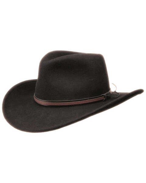 Black Creek Men's Crushable Felt Cowboy Hat, Black, hi-res
