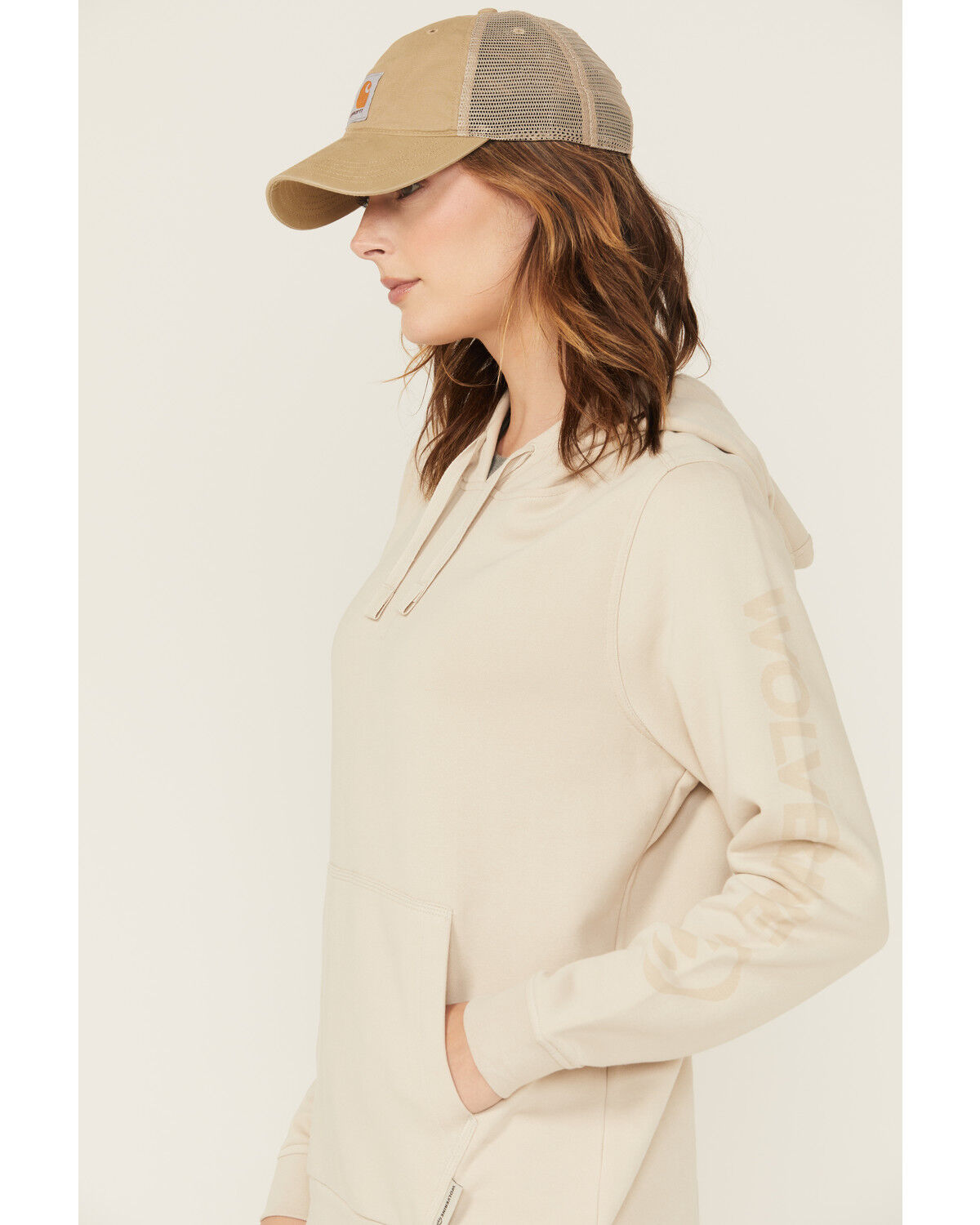 Image #2 - Wolverine Women's Midweight Graphic Hoodie, Stone, hi-res