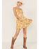 Image #1 - Band of the Free Women's Love Child Floral Print Tiered Dress, Yellow, hi-res