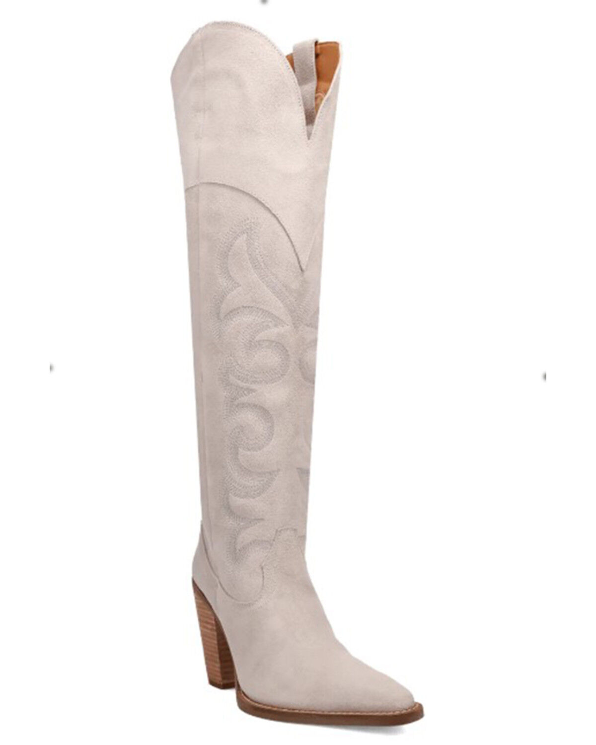 Image #1 - Dingo Women's Primadonna Tall Western Boots - Snip Toe, White, hi-res