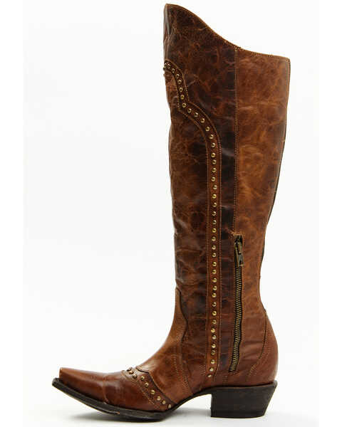 Image #2 - Idyllwind Women's Straight Up Orix Goat Studded Leather Tall Western Boots - Snip Toe , Brown, hi-res