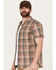 Image #2 - Brothers and Sons Men's Bartlesville Short Sleeve Button Down Western Shirt, Tan, hi-res