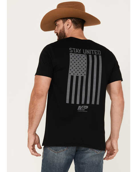 Smith & Wesson Men's M&P Stay United Flag Short Sleeve Graphic T-Shirt, Black, hi-res