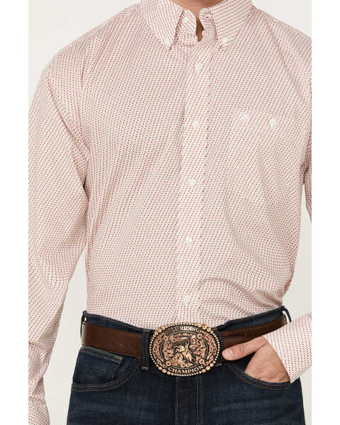 Image #3 - Wrangler Men's Classics Print Long Sleeve Button-Down Western Shirt, Red, hi-res