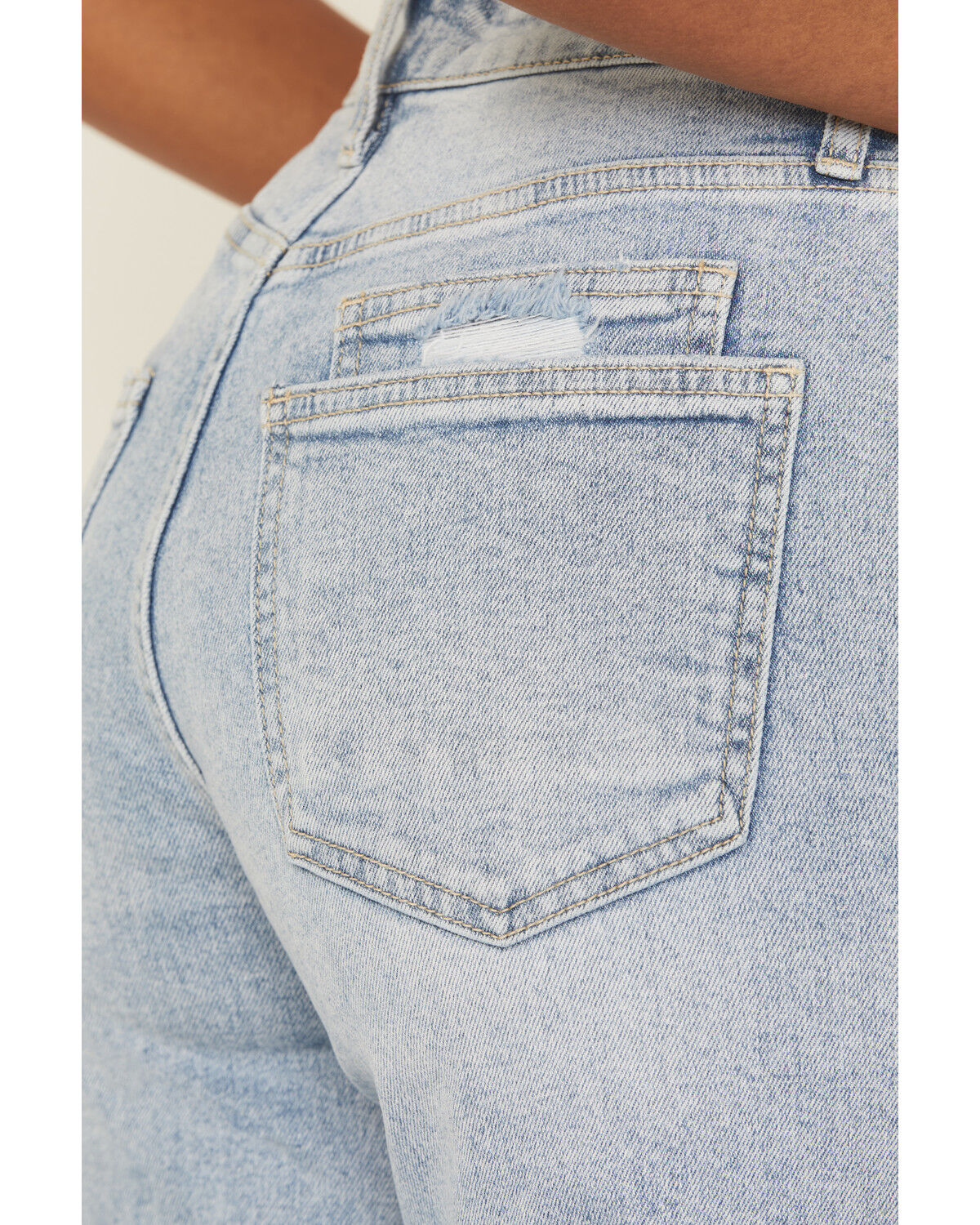 Image #4 - Flying Monkey Women's Katie Light Wash Super High Rise Barrel Stretch Denim Jeans, Light Wash, hi-res