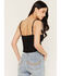 Image #4 - Idyllwind Women's Luna Rose Cut Embroidered Cami, Black, hi-res
