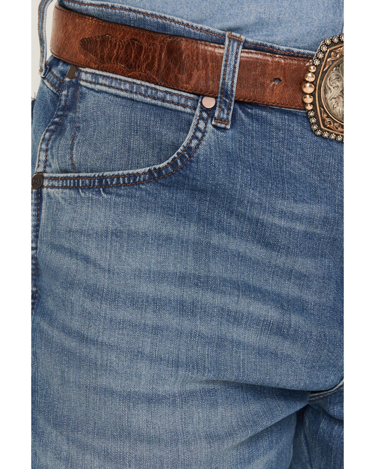 Image #2 - Wrangler Men's Retro Medium Wash Relaxed Bootcut Stretch Denim Jeans, Medium Wash, hi-res