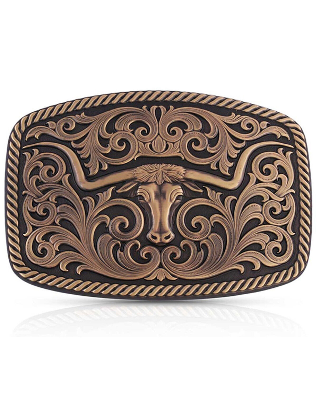 Image #1 - Montana Silversmiths Vintage Bronze Texas Longhorn Buckle, Brass, hi-res