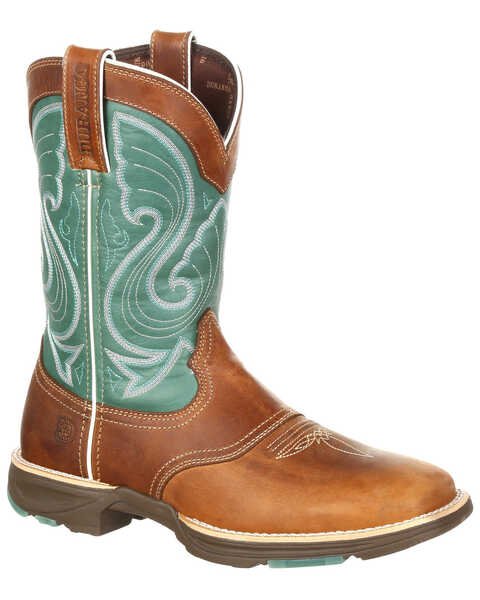 Durango Women's Emerald Saddle Western Boots - Square Toe, Brown, hi-res