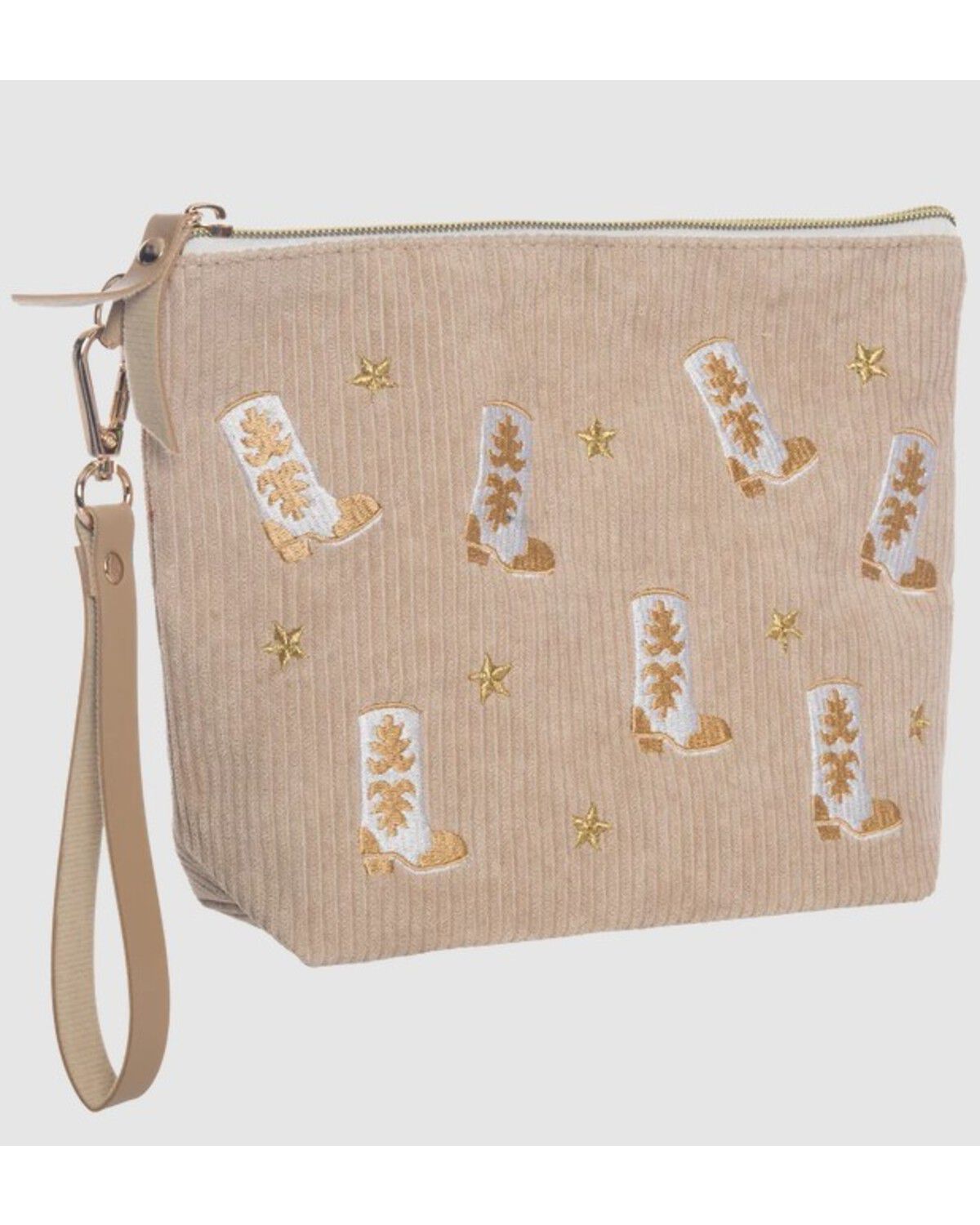 Image #1 - Totalee Gifts Cowboy Boot Corduroy Bag, Cream, hi-res