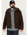 Image #1 - Hawx Men's Castile Weather Duck Hooded Work Jacket, Brown, hi-res
