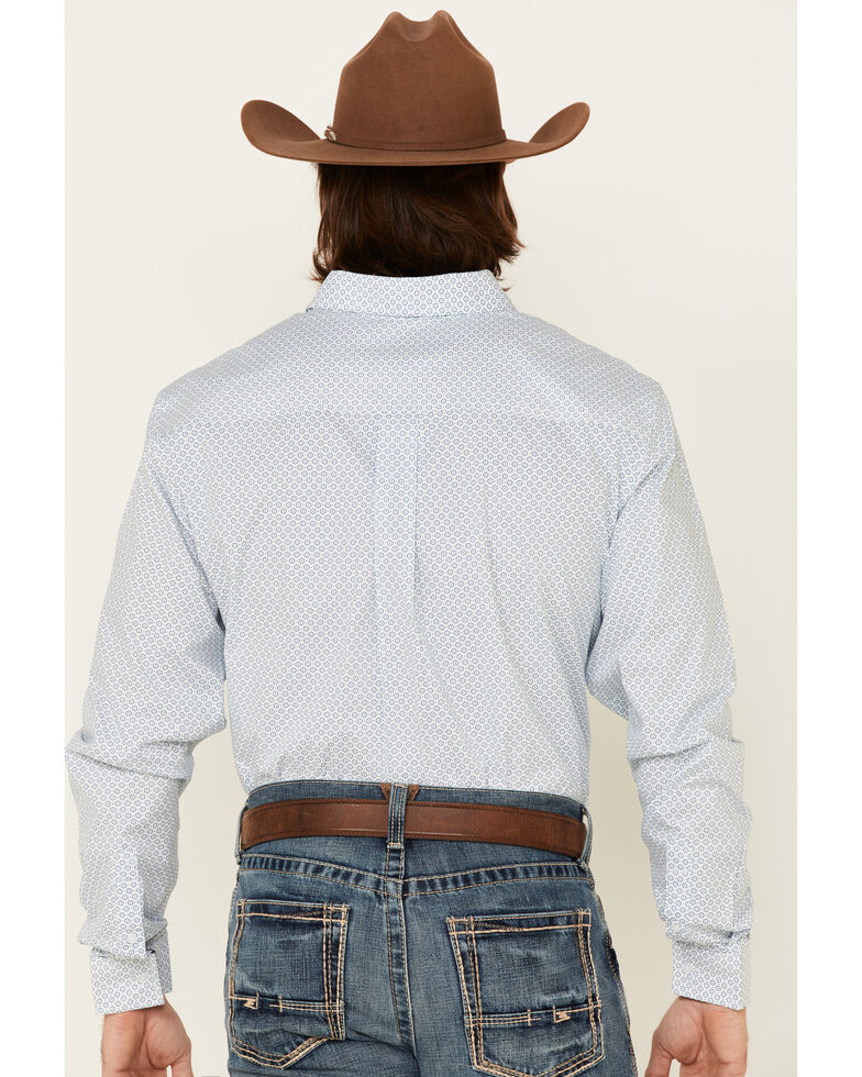 Cody James Core Men's Vintage Geo Print Long Sleeve Button-Down Western Shirt - Tall, Blue, hi-res