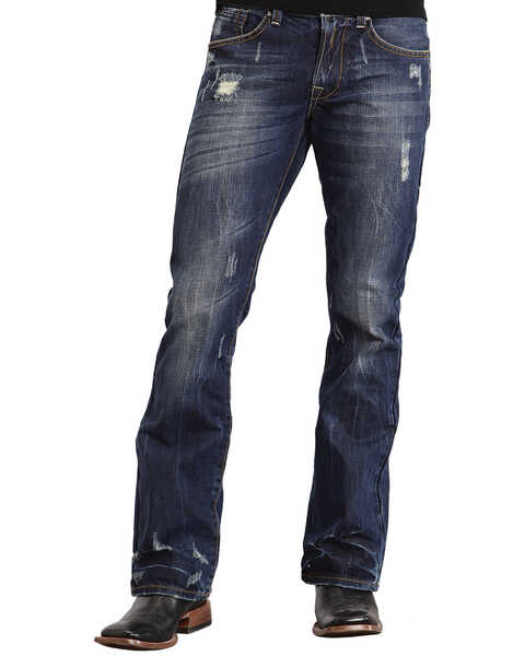 Image #3 - Stetson Rock Fit X Stitched Jeans - Big & Tall, Dark Stone, hi-res