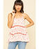 Image #1 - Miss Me Women's Printed Sleeveless Tiered Top, Rust Copper, hi-res