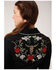 Old West Women's Rose Longhorn Long Sleeve Western Shirt, Black, hi-res