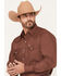 Image #2 - Ely Walker Men's Solid Long Sleeve Pearl Snap Western Shirt - Tall, Burgundy, hi-res