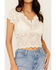 Image #3 - Shyanne Women's Flutter Sleeve Lace Crop Top, Cream, hi-res