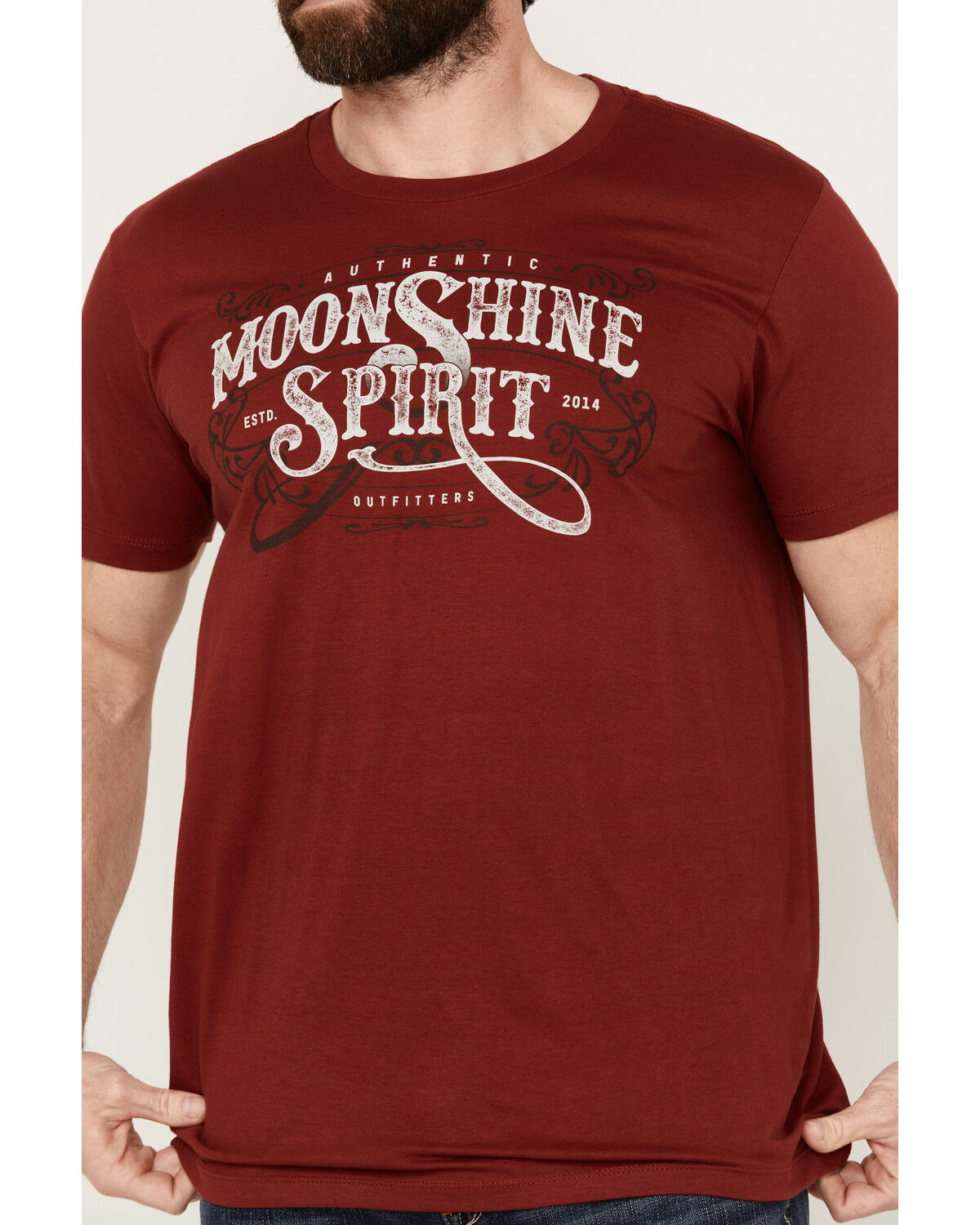 Image #3 - Moonshine Spirit Men's Authentic Short Sleeve Graphic T-Shirt, Burgundy, hi-res